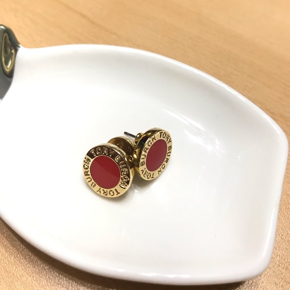 Tory Burch Jewelry - Tory Burch red and gold studs